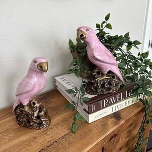 Pink Parrot Figurines